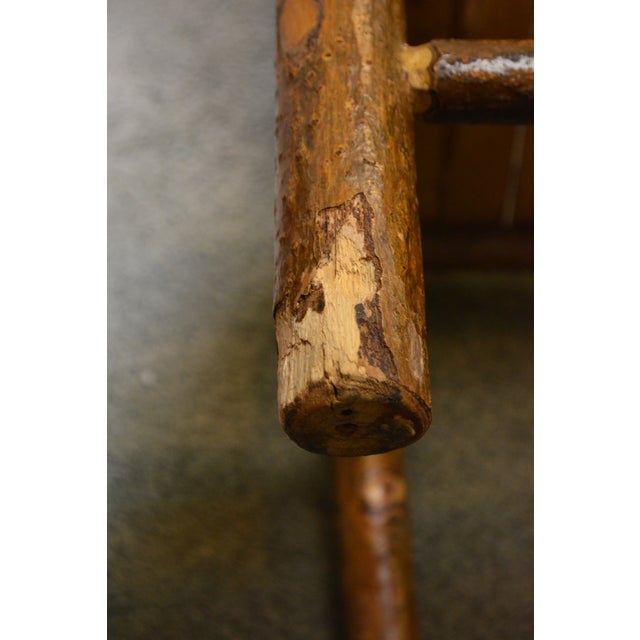 Vintage Folk Art Handcrafted Children's Wooden Log Chair - Va Artist - Signed 1984 For Sale - Image 13 of 13