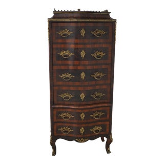 Vintage Bronze Ormolu Mounted Lingerie Cabinet Chest For Sale