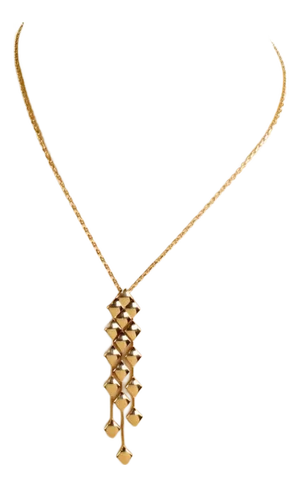 Chanel Matelasse 18k Yellow Gold Dangle Pendant Necklace