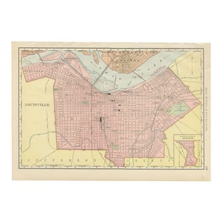 Antique Map of Louisville and Kentucky with Ohio River by Ran McNally, 1899 For Sale