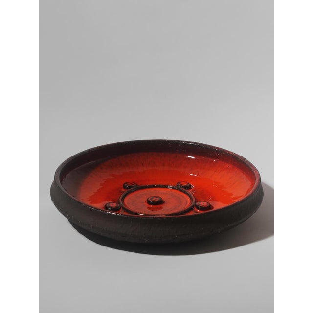 Danish Orange Glaze Stoneware Bowl from Holbæk Studio Pottery, 1960s For Sale - Image 6 of 7