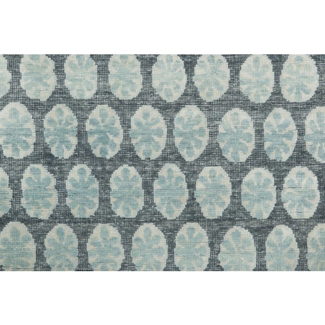 Rug & Kilim Contemporary Block Print Floral Natural Silk Runner by Rug & Kilim, India For Sale - Image 4 of 8