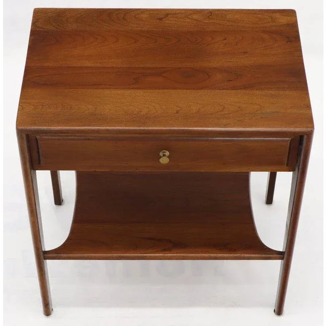 1960s Solid Cherry One Drawer End Table Nightstand Mid-Century Modern For Sale - Image 5 of 11