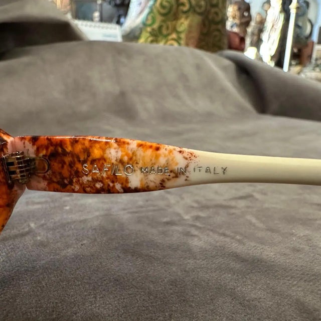 1970s Red and White Oversized Italian Sunglasses by Safilo For Sale - Image 6 of 11