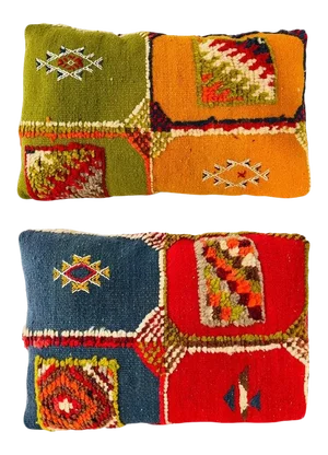 Tribal Wool Vintage Kilim Cushion or Pillow, a Pair