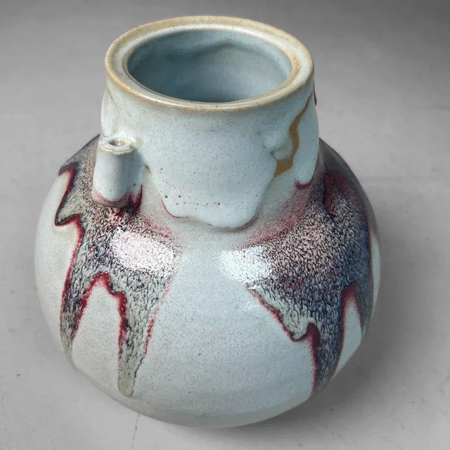Japanese Ceramic Ikebana Vase, 1980s For Sale - Image 17 of 18