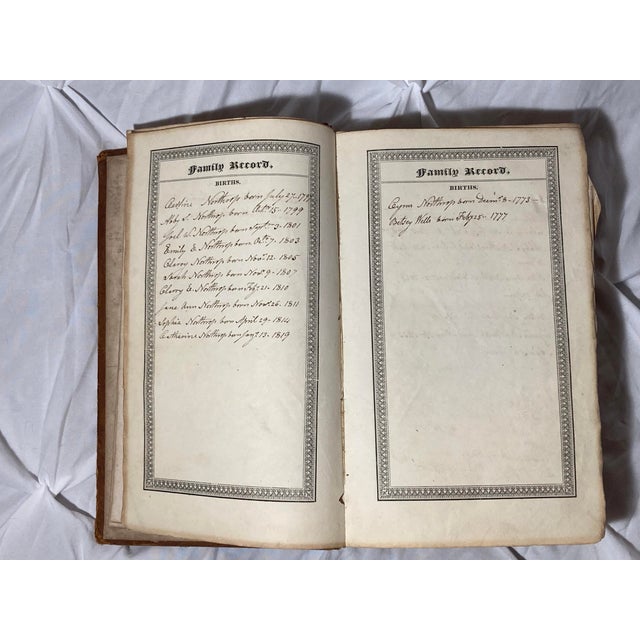 Scott’s Bible 1832 Family Bible of Early American Northrop. Northrup Ancestors (The Line of Cyrus, B. 1773) &This Branch of the Bostwick Family. For Sale - Image 9 of 12