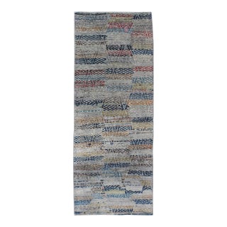 Multi Colored Diamond Afghan Modern Casual Gallery Rug Geometric Design 3'5 X 9'8 For Sale