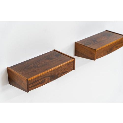 Floating Bedside Tables in Rosewood, Set of 2 For Sale - Image 9 of 11