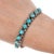 Contemporary 6.5" c1950's Zuni carved turquoise sterling row cuff bracelet For Sale - Image 3 of 11