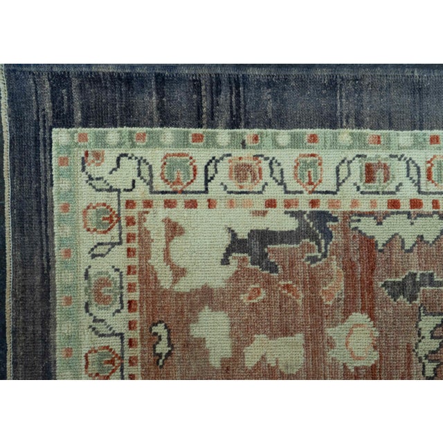 Early 21st Century Turkish Oushak Old Wool Rug 12'6" x 14'11" #30143 For Sale - Image 5 of 8