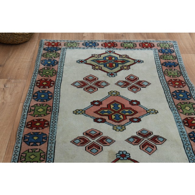 1970s Vintage Turkish Oushak Handmade Wool Cotton Orange Runner Rug For Sale - Image 11 of 11