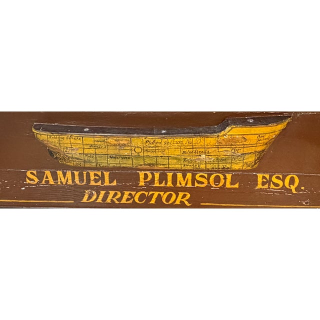 Wood Victorian Clyde Shipbuilders Trade Sign with Annotated Steamship Hull Model For Sale - Image 7 of 17