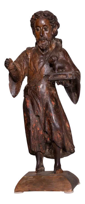 17th Century French Wooden Saint Figure
