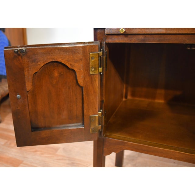 1950s Vintage Solid Walnut Pair of Nightstands / Bed Side Tables For Sale - Image 9 of 13