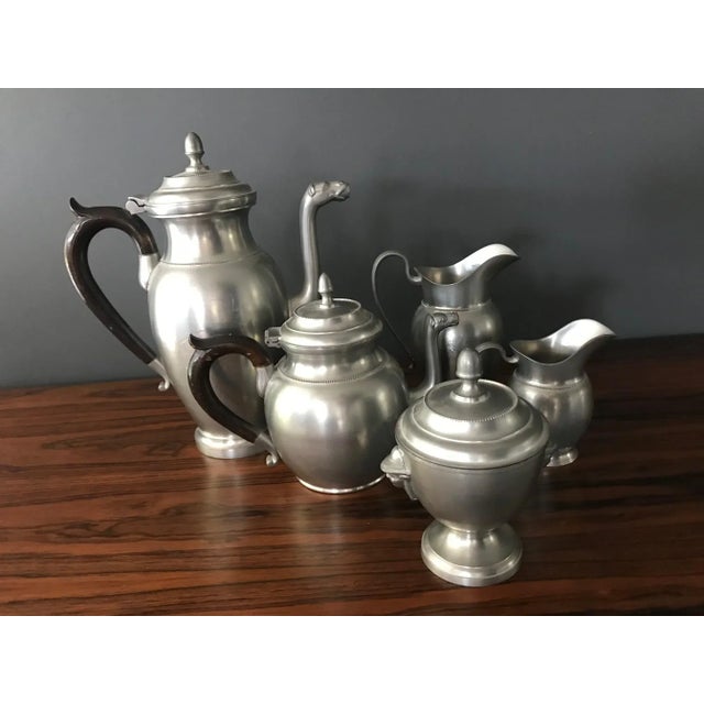 1940s Art Deco Tin Tea & Coffee Service, Set of 5 For Sale - Image 5 of 16