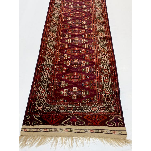 Antique Fine Turkmen Tribal Runner 2’11” X 8’11” For Sale - Image 14 of 14