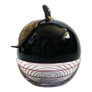 Vintage Art Glass Apple Box by Laslo for Mikasa For Sale