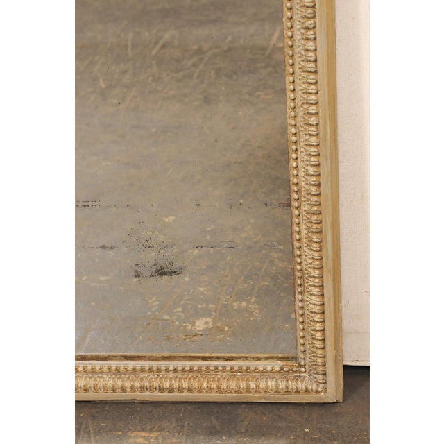19th Century French Classical Taupe Painted Wood Wall Mirror For Sale In Atlanta - Image 6 of 10