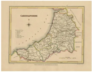Map of Cardiganshire by Lewis, 1844