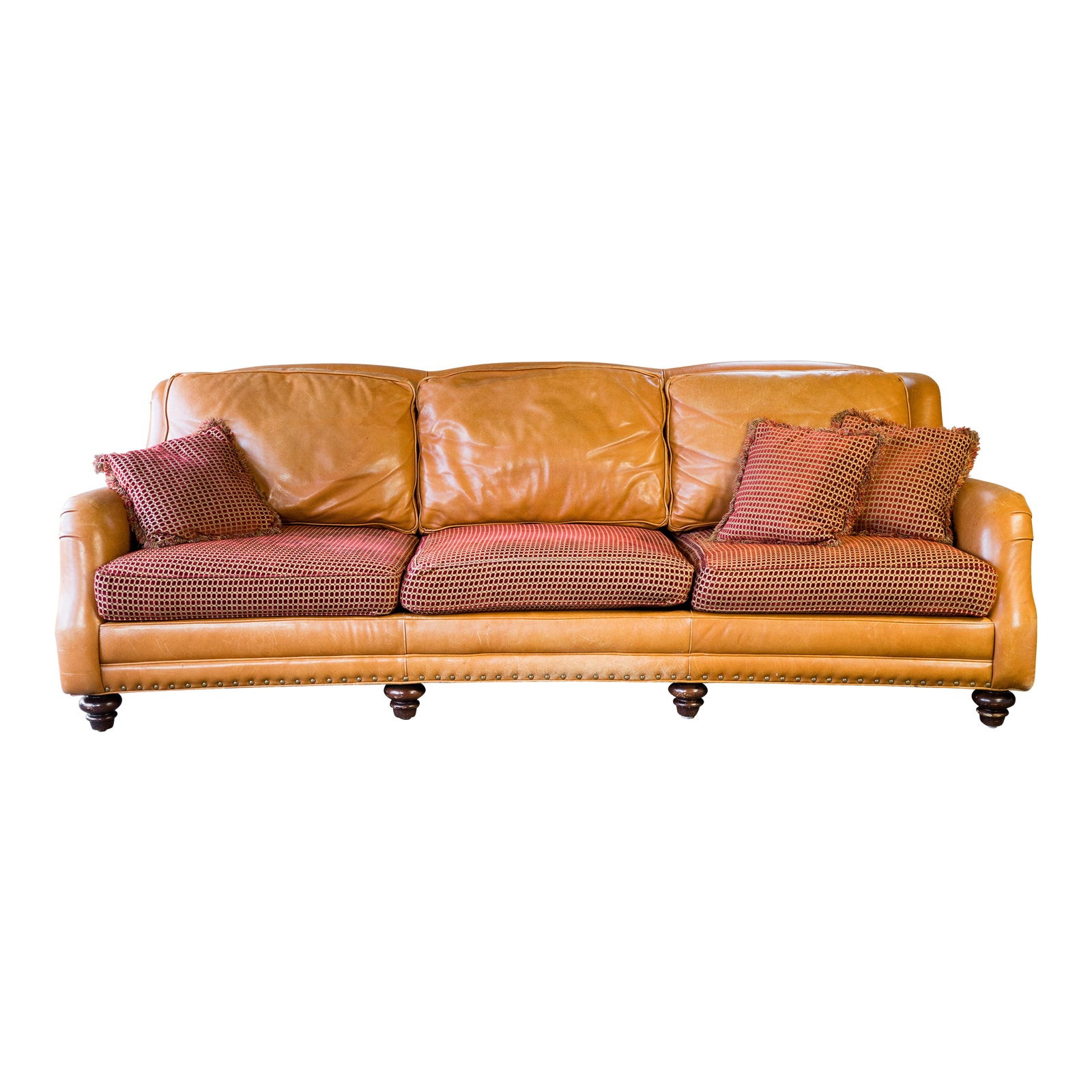 1990s Hancock and Moore 'Sundance' Equestrian Saddle Leather Sofa