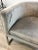 2010s Worlds Away Modern Gray Velvet and Polished Nickel Barrel Back Jenna Lounge Chair For Sale - Image 5 of 8
