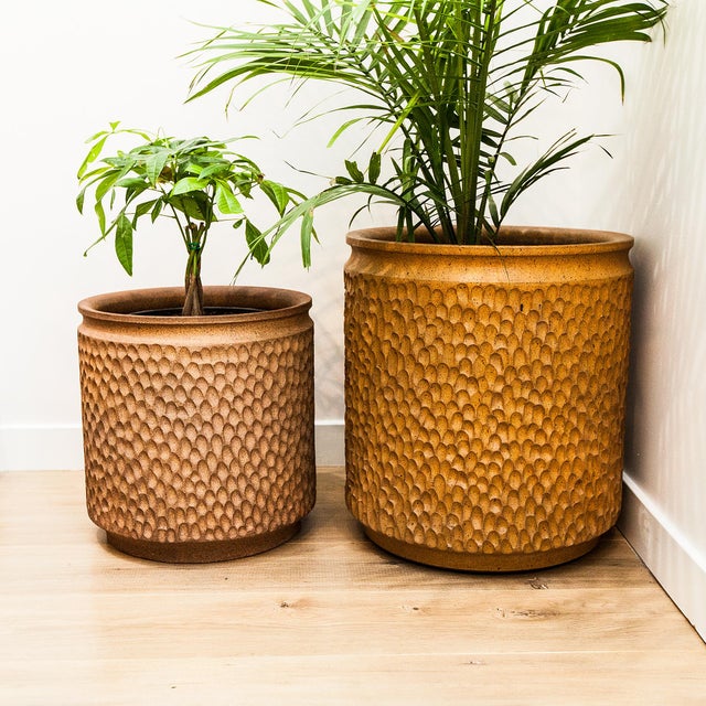 1970s Large Stoneware Thumbprint Planter by David Cressey & Robert Maxwell for Earthgender, Attributed For Sale - Image 14 of 15