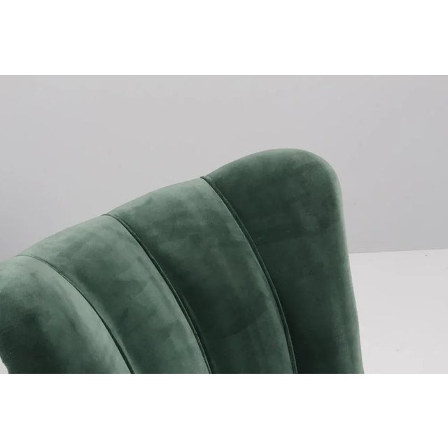 Swedish Cabinetmaker Cocktail Chair with Velvet, 1940s For Sale - Image 3 of 7