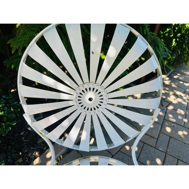 1920s 1920s Francois Carre Metal Garden Chair Sunburst For Sale - Image 5 of 10
