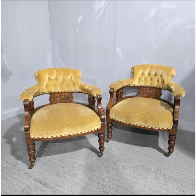 Antique Victorian Tub Chairs, 1880, Set of 2 For Sale - Image 12 of 12