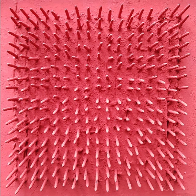 Oil and nails on panel called "tableau-clous" in french, emblematic work of the French visual artist Bernard AUBERTIN A...