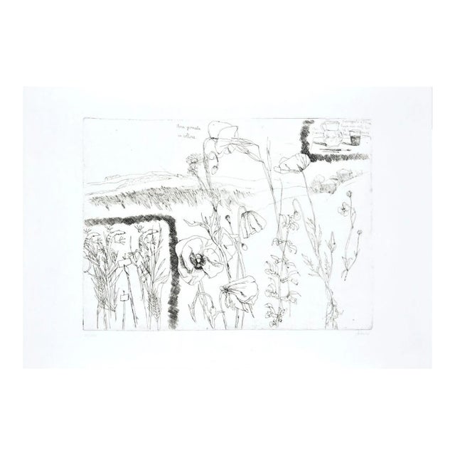 A Day on the Hill - Original Etching by Renzo Biasion - 1966 1966 For Sale