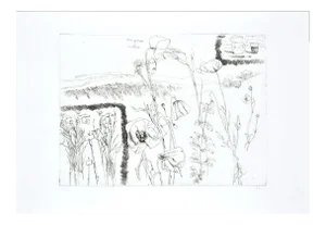A Day on the Hill - Original Etching by Renzo Biasion - 1966 1966
