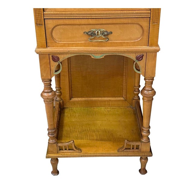 Art Nouveua Cabinet with Floral Painting, 1910s For Sale - Image 4 of 9
