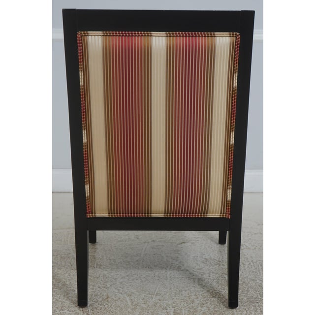 1980s Pair Neoclassical Dolphin Carved Arm Black Chairs For Sale - Image 5 of 18