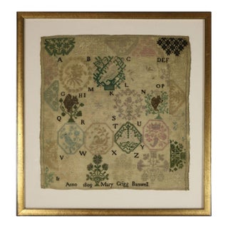 Antique Quaker Sampler, 1809, Mary Grigg, Banwell For Sale