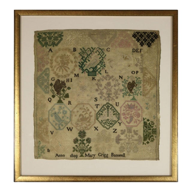 Antique Quaker Sampler, 1809, Mary Grigg, Banwell For Sale
