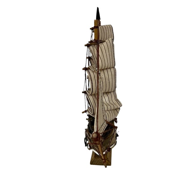 Traditional Vintage Wood Model Pirate Ship For Sale - Image 3 of 8