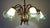 French Brass Pate De Verre Glass Five Light Chandelier, 1950s For Sale - Image 6 of 11
