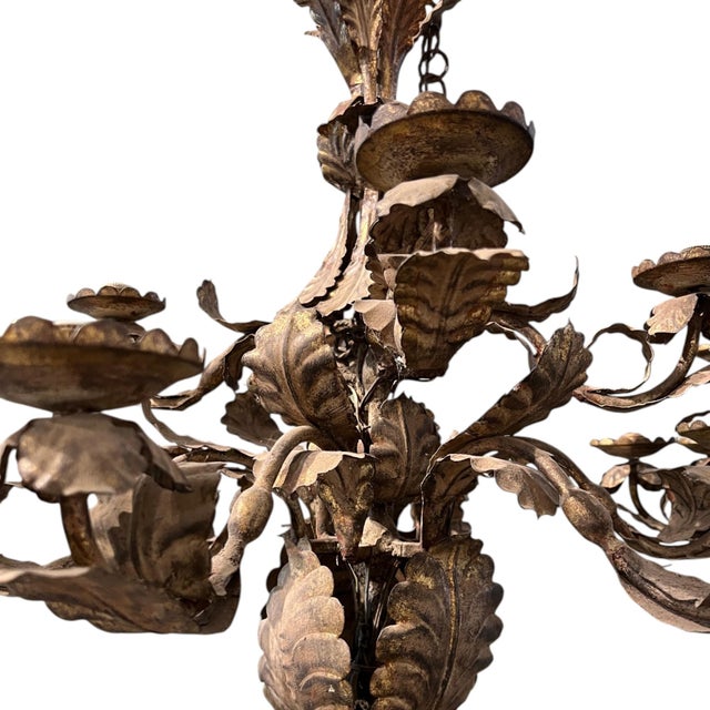 Italian 18th Century Piemontese Tole Chandelier (Two Available) For Sale - Image 3 of 5