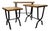 Wrought Iron and Oak Top Nesting Tables, Set of 3 For Sale