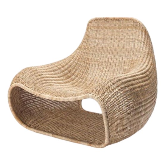 Snug Lounge Chair in Rattan For Sale