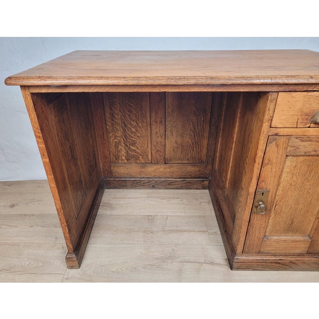 Vintage Pedestal Desk in Oak, 1930s For Sale - Image 13 of 18