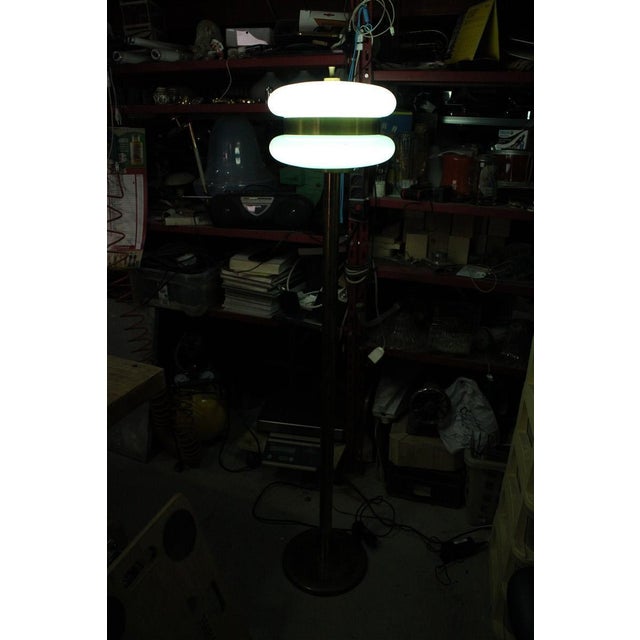 Floor Lamp in Brass and Green Glass from F. Fabbian, 1970s For Sale - Image 10 of 12