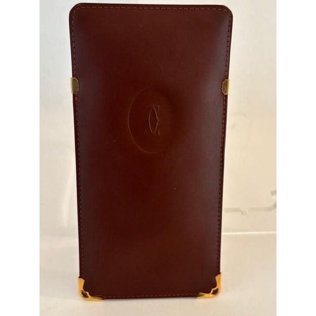 Late 20th Century Cartier Burgundy Leather Eyewear Case Made in France 1980s For Sale - Image 5 of 14
