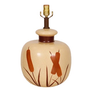 Cattail Ceramic Table Lamp For Sale