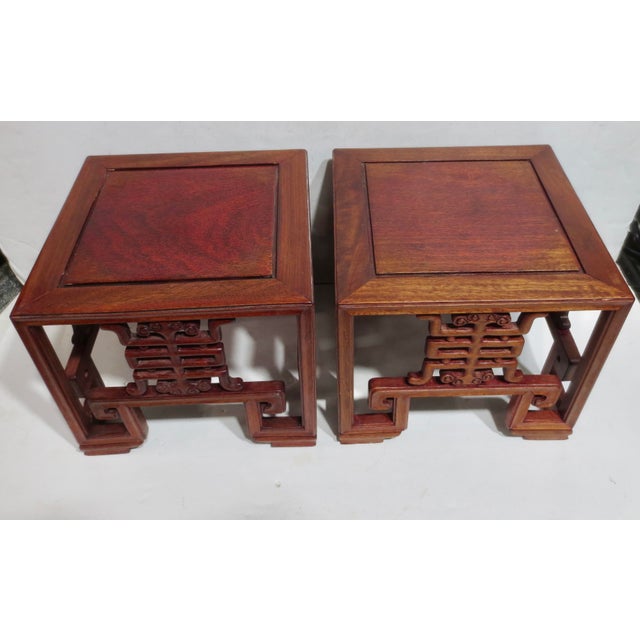 Asian Antique Longevity Hardwood Stands For Sale - Image 3 of 11