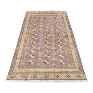 Bokhara Rug 6'2'' X 9'7'' Purple Wool Tribal Hand-Knotted Oriental Carpet