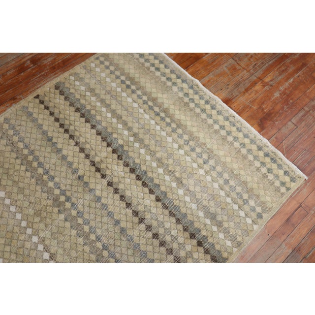 1960s 1960s Neutral Turkish Deco Runner - 4'5" x 11'4" For Sale - Image 5 of 18