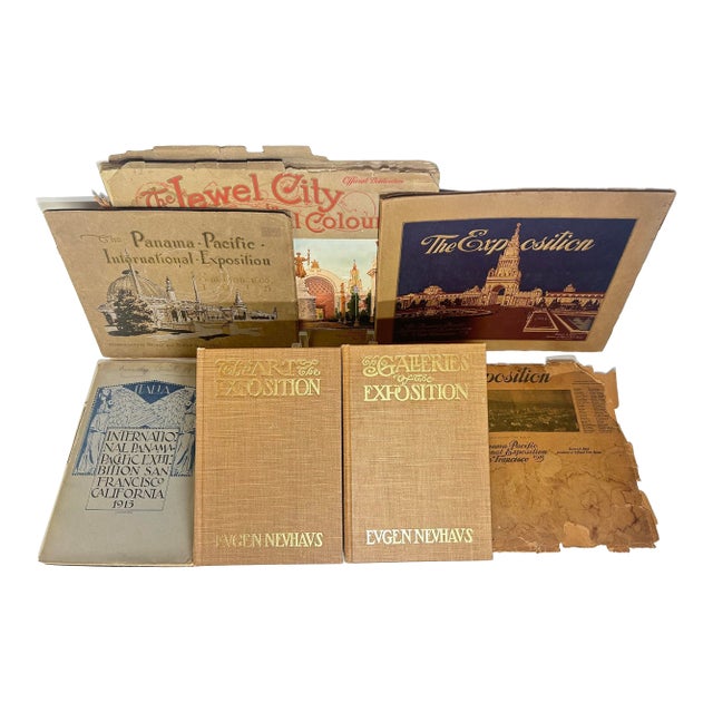 1910s Related Softcover Wraps and Hardcover Books, the Panama-Pacific Exposition at San Francisco; Views, Art, Galleries - 6 Pieces For Sale